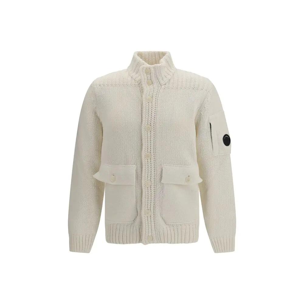 Cardigan C.P. Company en laine blanc Oves Aries