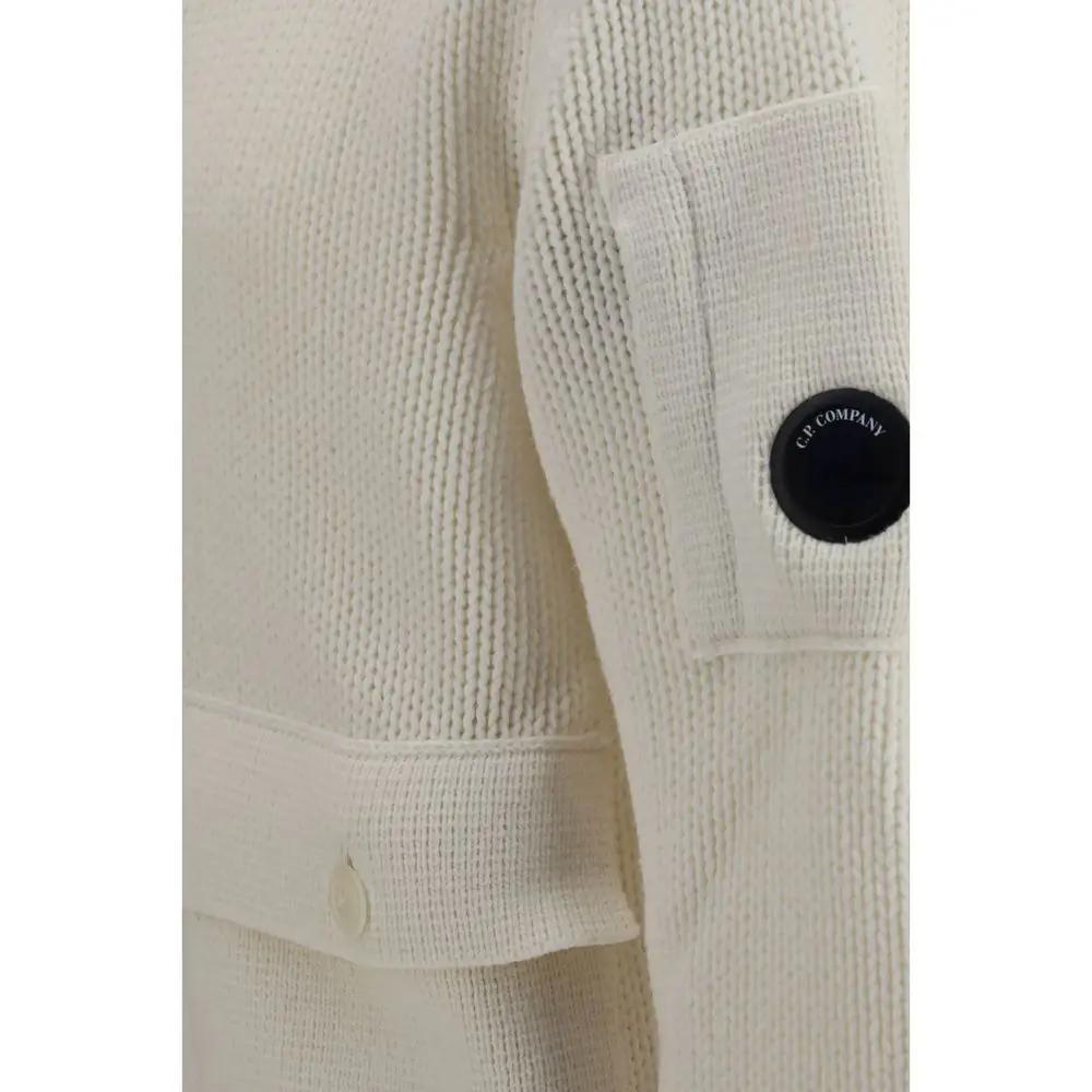 Cardigan C.P. Company en laine blanc Oves Aries