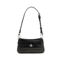 Sac bandoulière Vivienne Westwood en cuir de veau noir Bos Taurus
