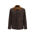 Manteau long Valentino Garavani en laine marron, motif bélier Oves