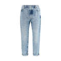 Jean droit Brunello Cucinelli en coton bleu