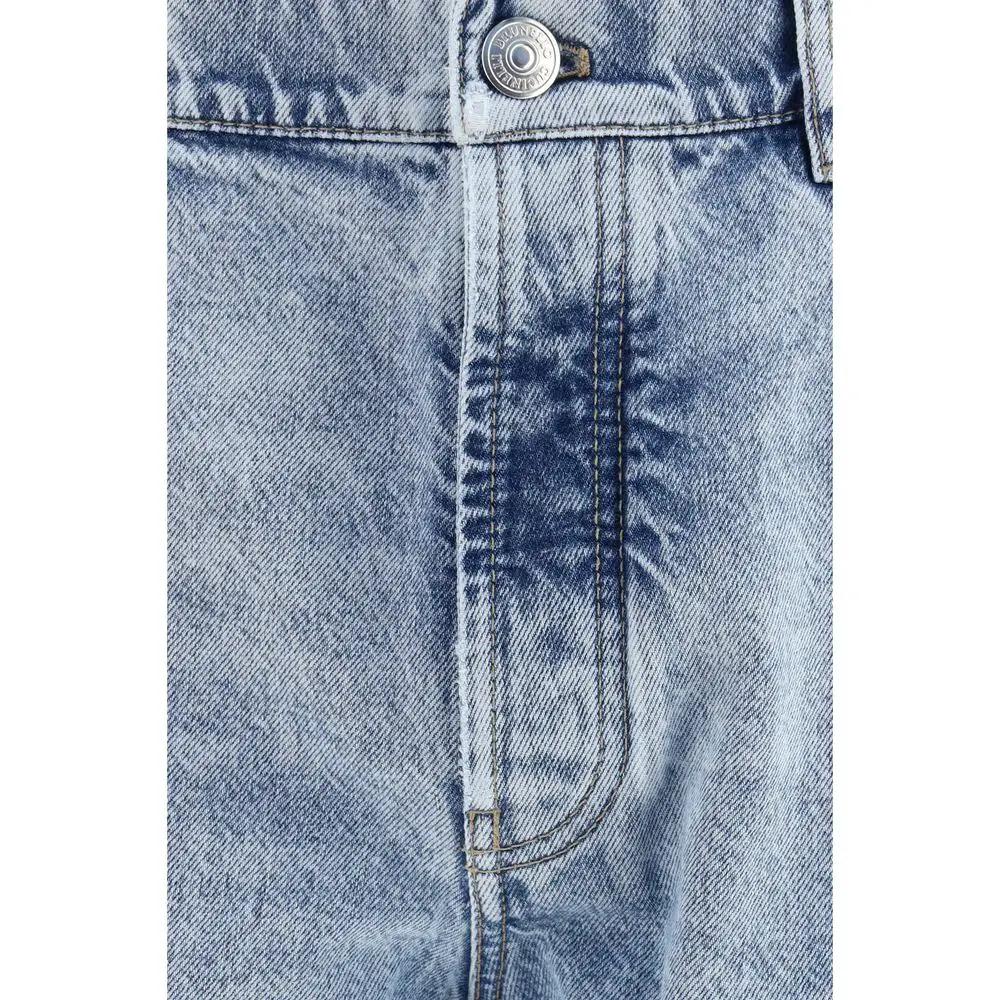 Jean droit Brunello Cucinelli en coton bleu