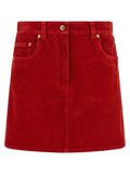 Jupe longue en coton rouge Versace