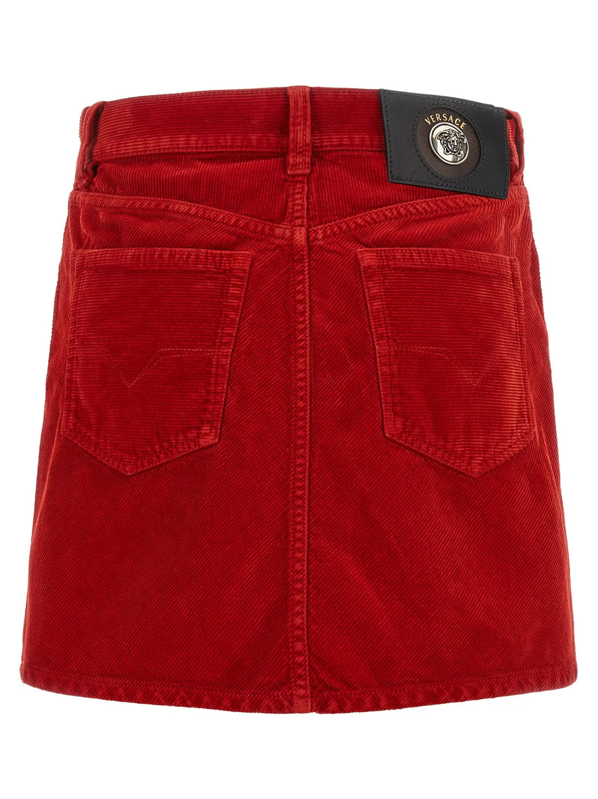Jupe longue en coton rouge Versace