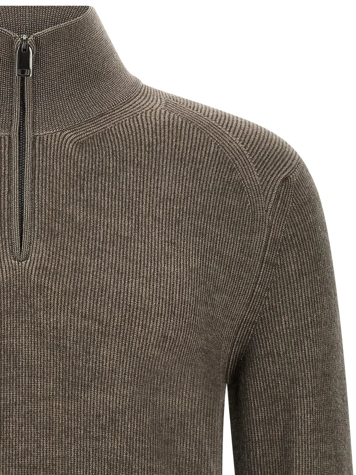 Brioni Brown Cashmere Cardigan
