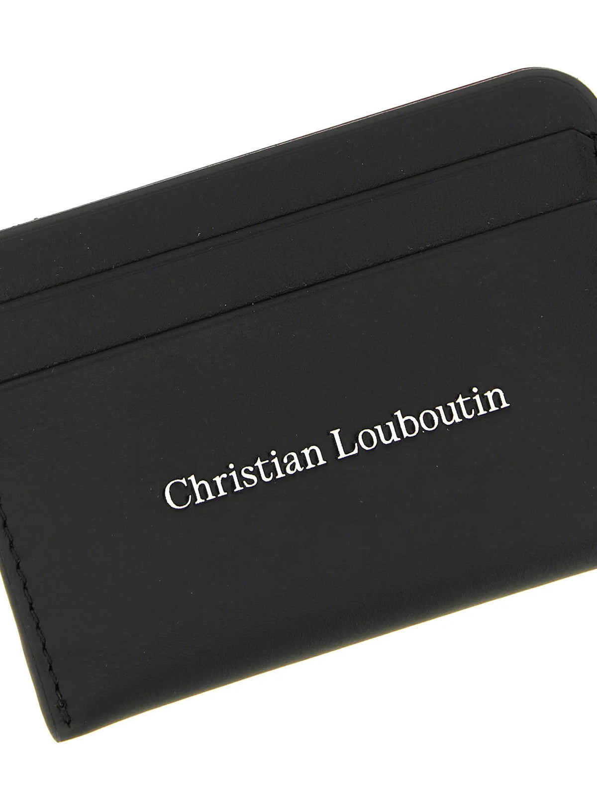Christian Louboutin Porte-cartes en cuir de veau noir