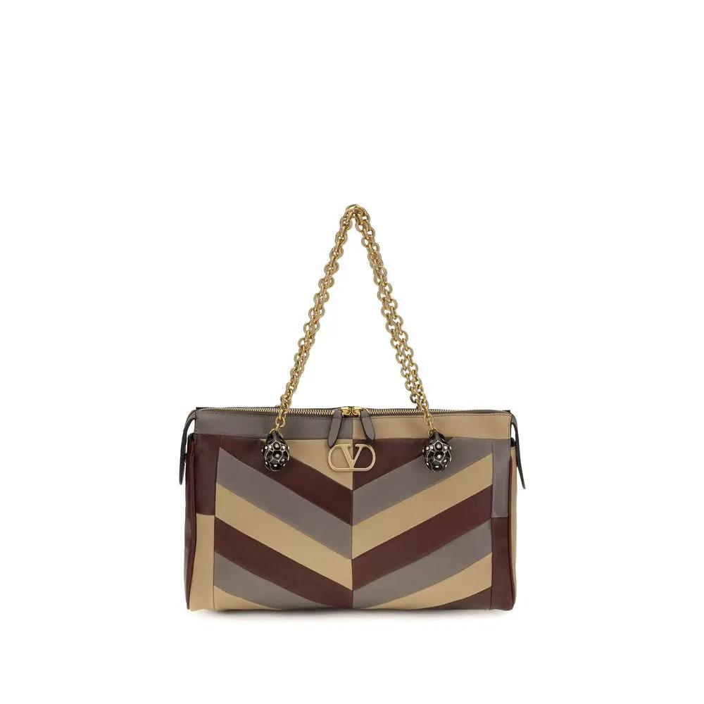 Sac porté épaule Valentino Garavani en cuir nappa et cuir de veau multicolore