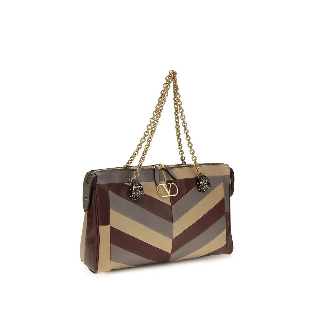 Sac porté épaule Valentino Garavani en cuir nappa et cuir de veau multicolore
