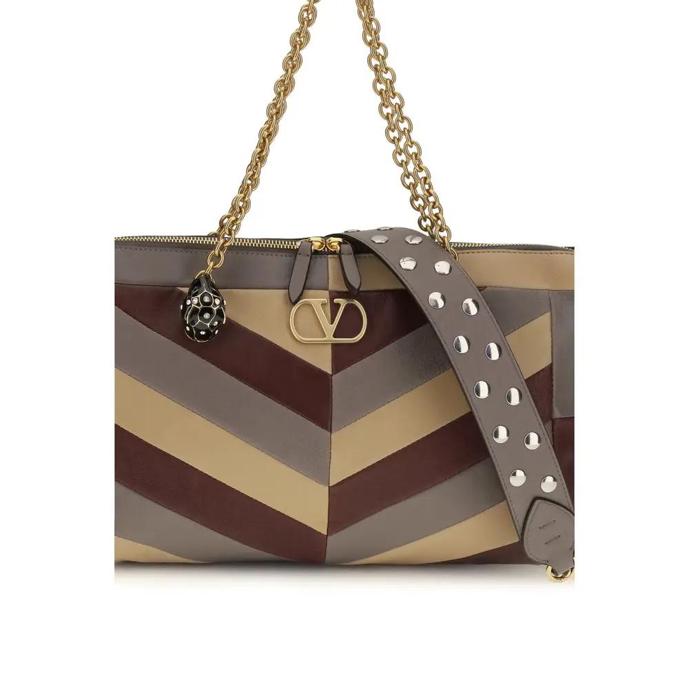 Sac porté épaule Valentino Garavani en cuir nappa et cuir de veau multicolore