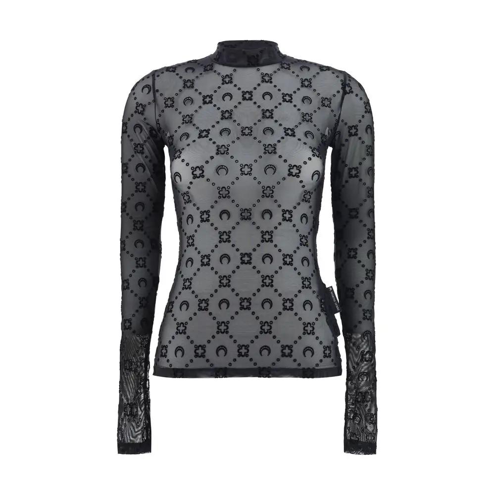 Marine Serre Black Polyamide Pattern Shirt