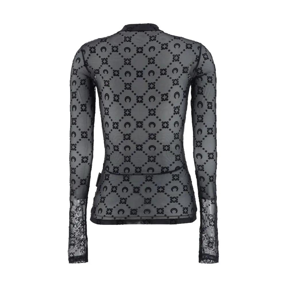 Marine Serre Black Polyamide Pattern Shirt