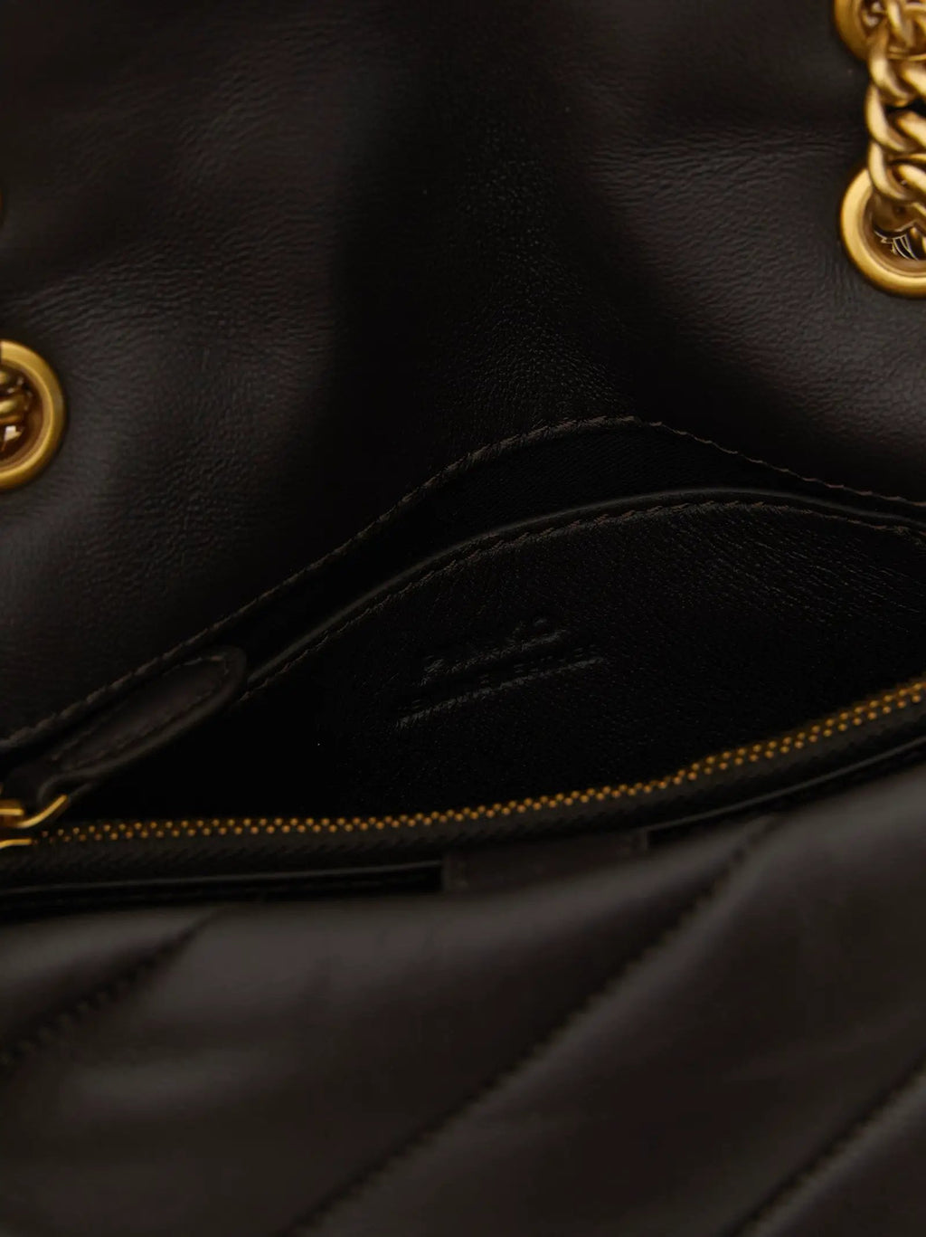 PINKO Black Lamb Leather Crossbody Bag