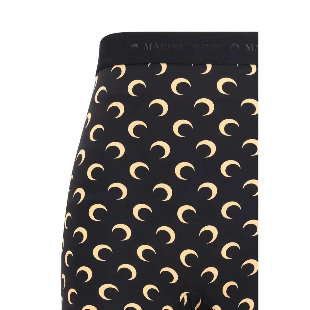 Marine Serre Black Polyamide Bermuda Shorts