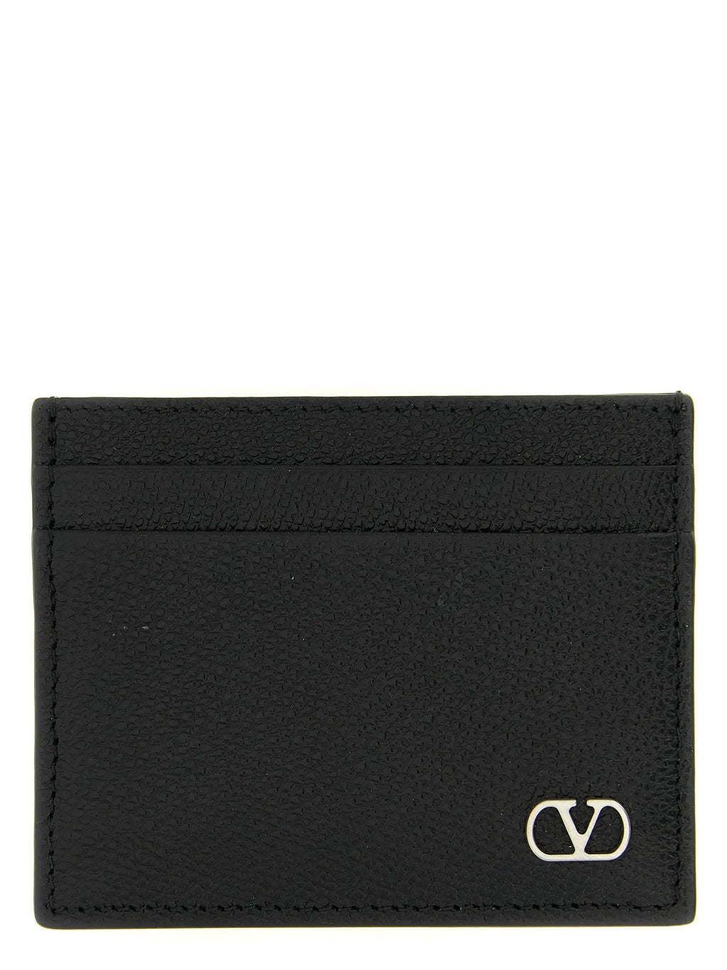 Porte-cartes Valentino Garavani en cuir de veau noir