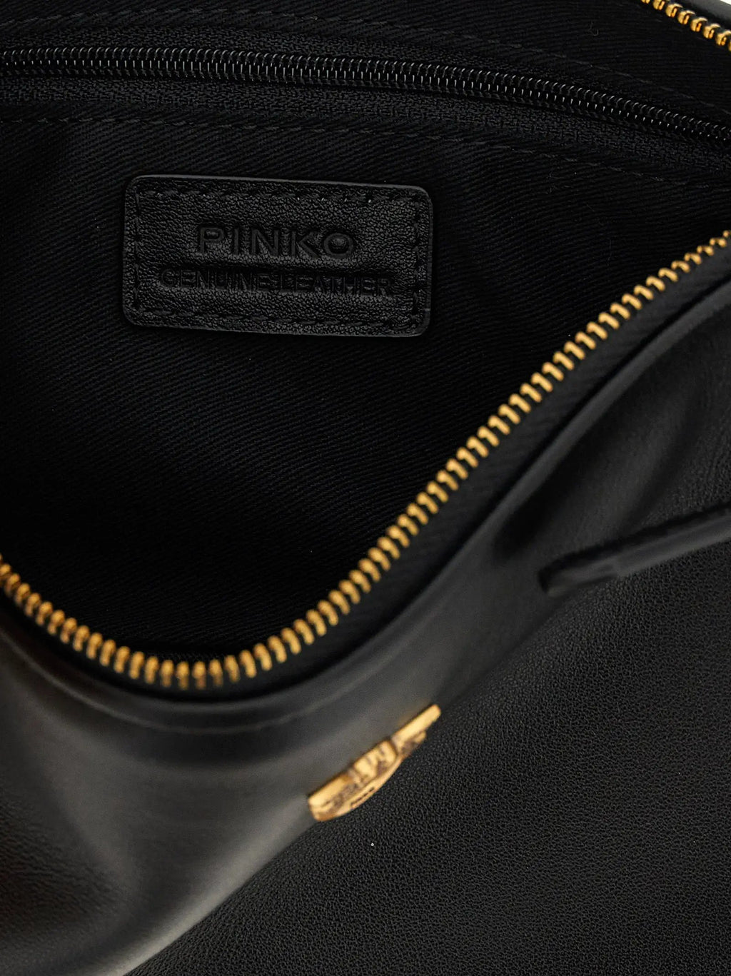 PINKO Black Goatskin Crossbody Bag