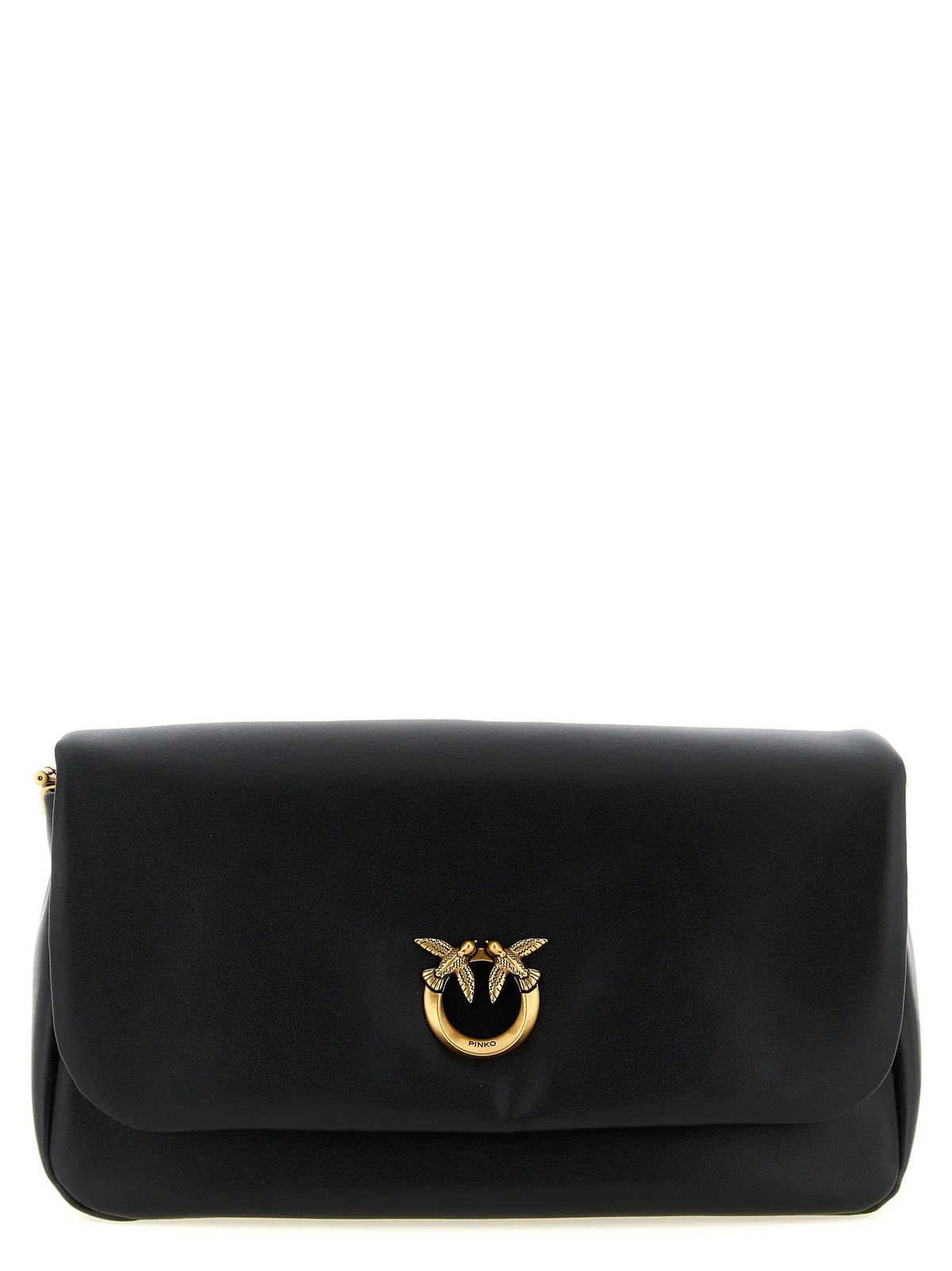 PINKO Black Lamb Leather Crossbody Bag