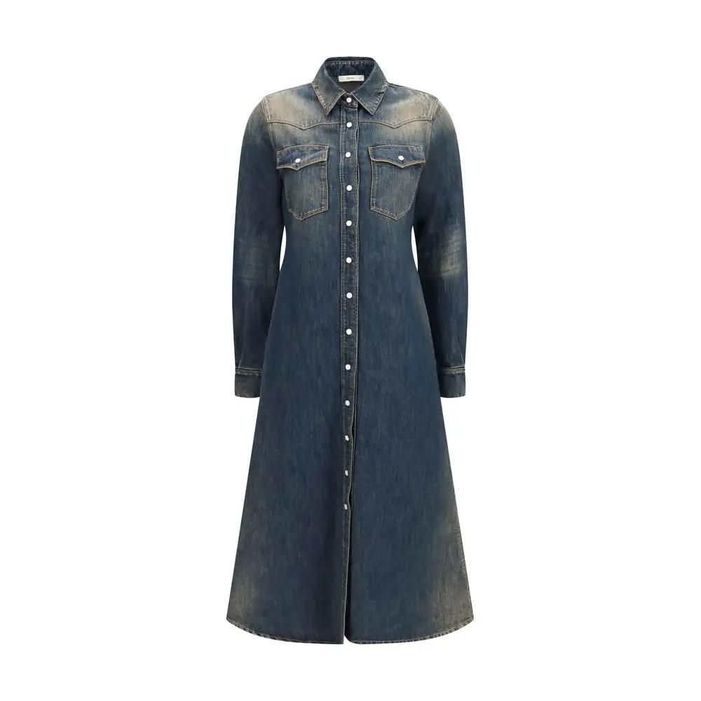 Fendi Fendi Blue Cotton Casual Dress