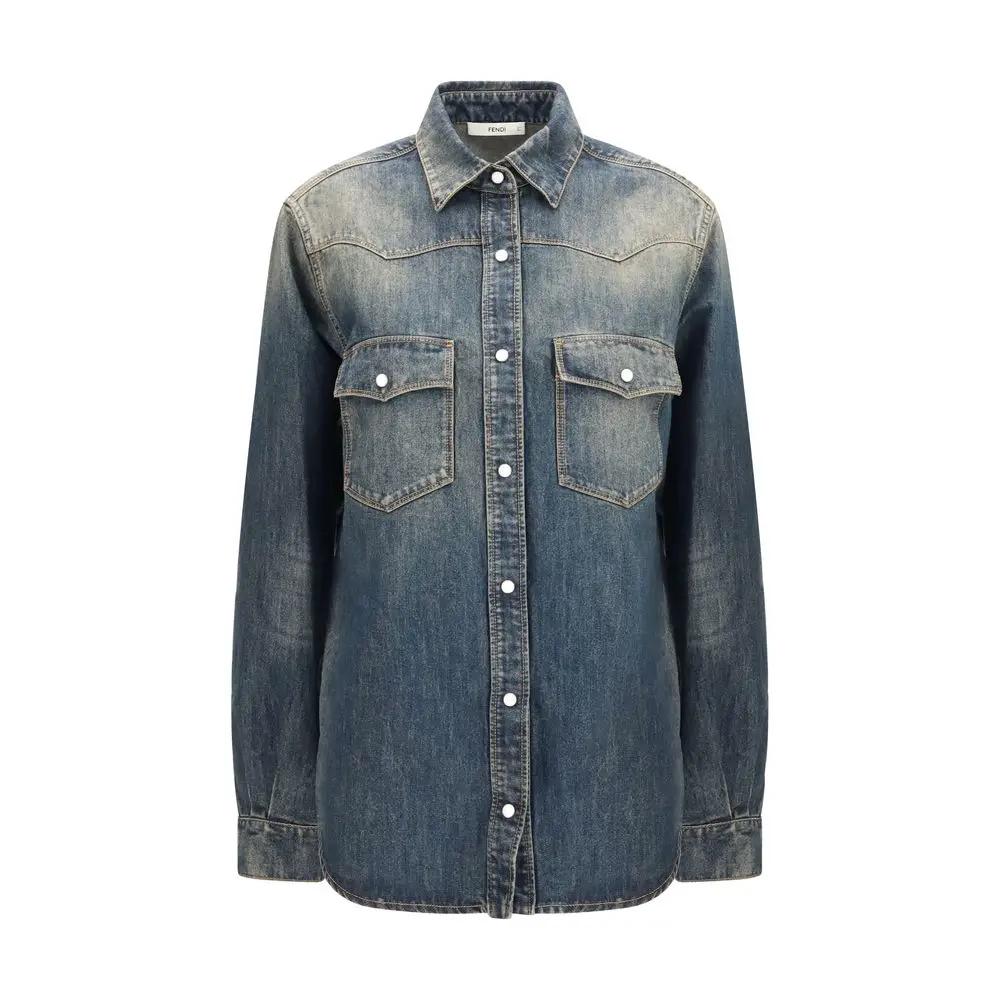 Fendi Fendi Blue Denim Shirt
