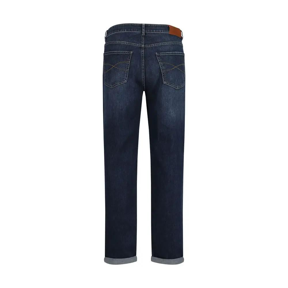 Brunello Cucinelli Brunello Cucinelli Blue Cotton Straight-Leg Jeans