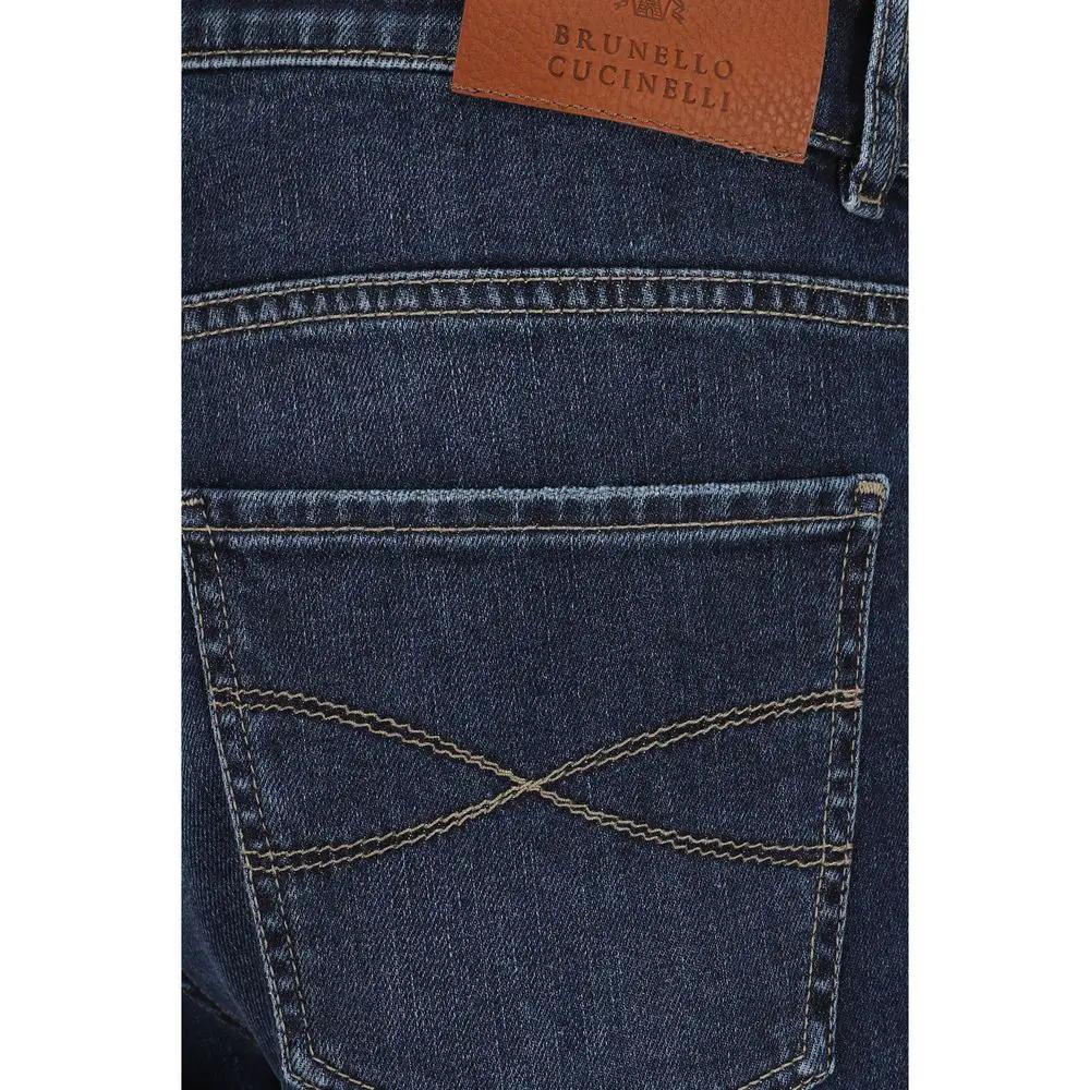 Brunello Cucinelli Brunello Cucinelli Blue Cotton Straight-Leg Jeans