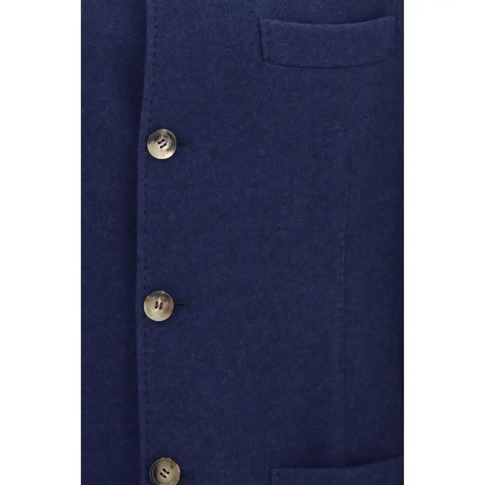 Brunello Cucinelli Brunello Cucinelli Blue Cashmere Full-Length Jacket