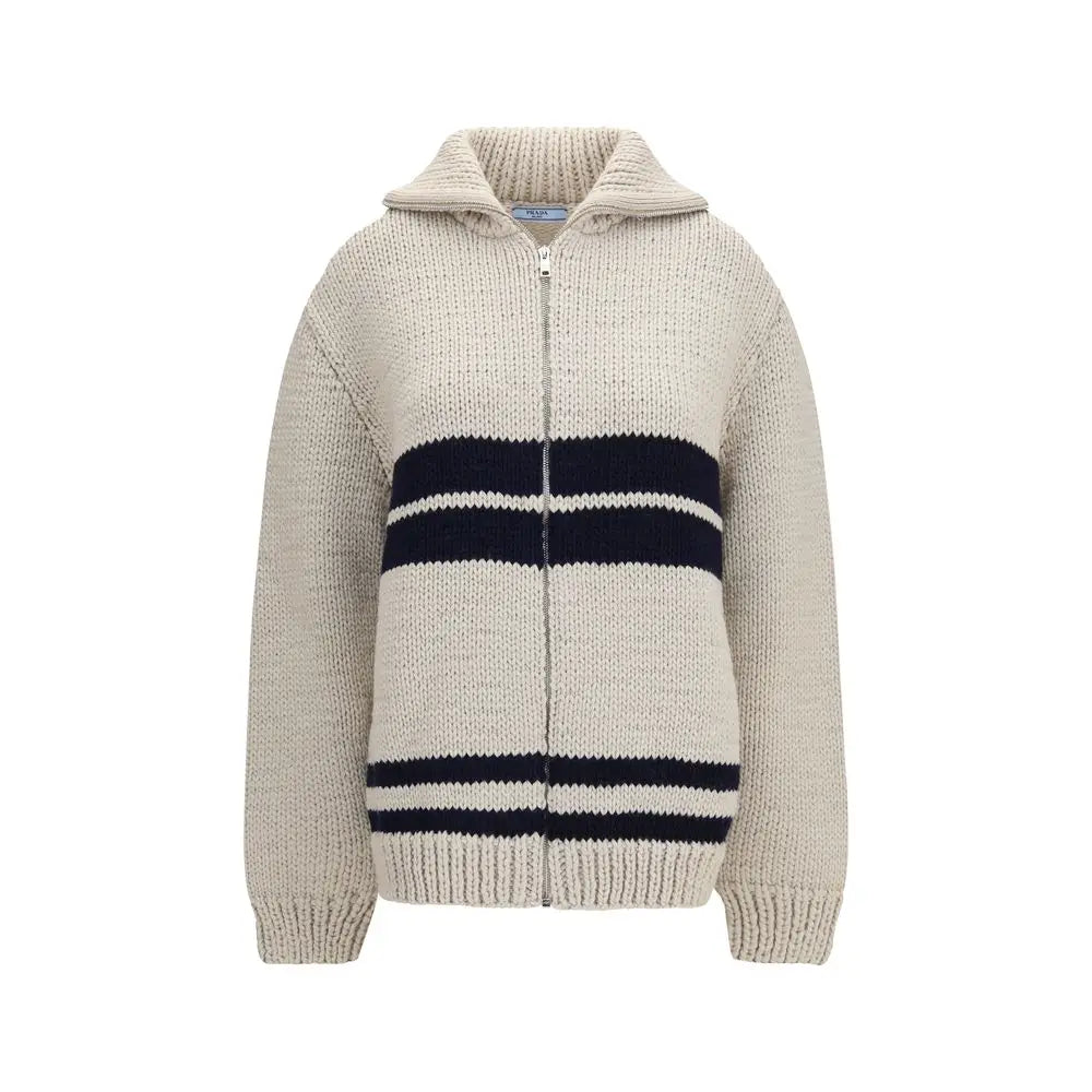 Prada Beige Wool Oves Aries Cardigan
