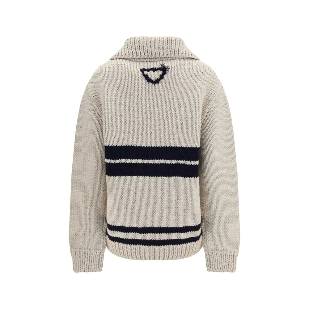 Prada Beige Wool Oves Aries Cardigan