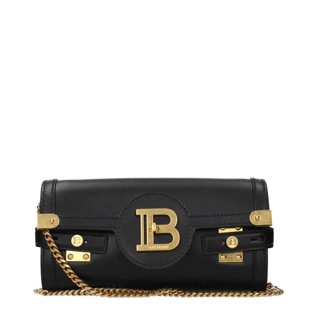 Balmain Balmain Black Leather Clutch Bag