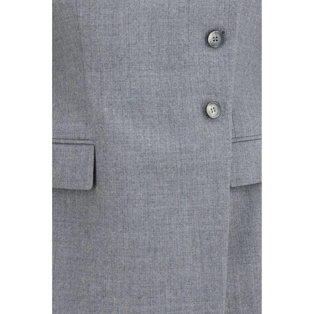 Alexander McQueen Gray Wool Oves Aries Full-Length Jacket