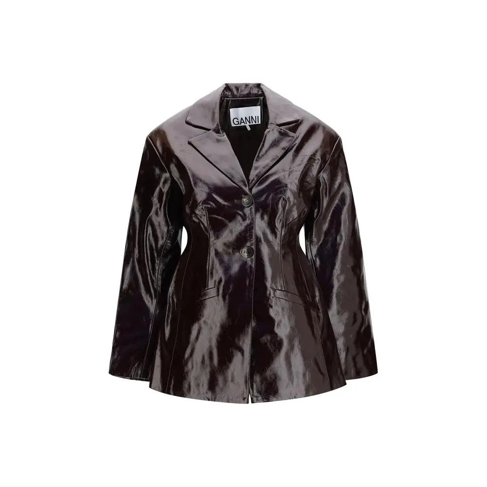 Ganni Ganni Bordeaux Polyethylene Full-Length Jacket