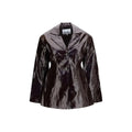 Ganni Ganni Bordeaux Polyethylene Full-Length Jacket