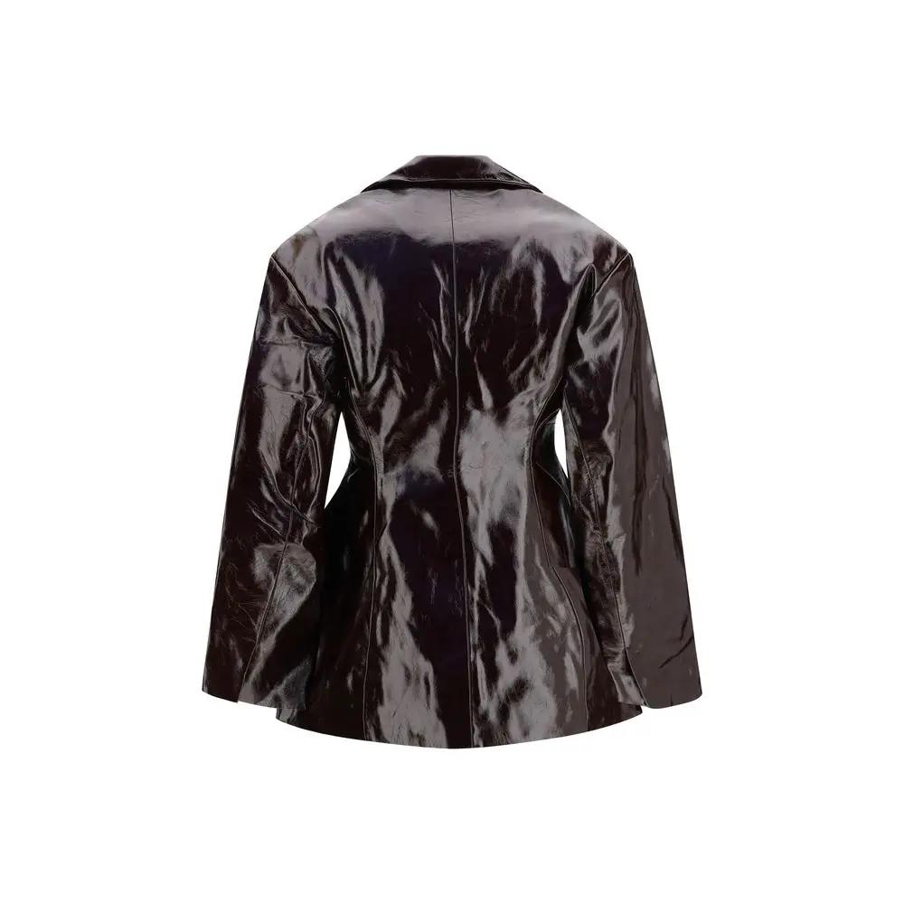 Ganni Ganni Bordeaux Polyethylene Full-Length Jacket