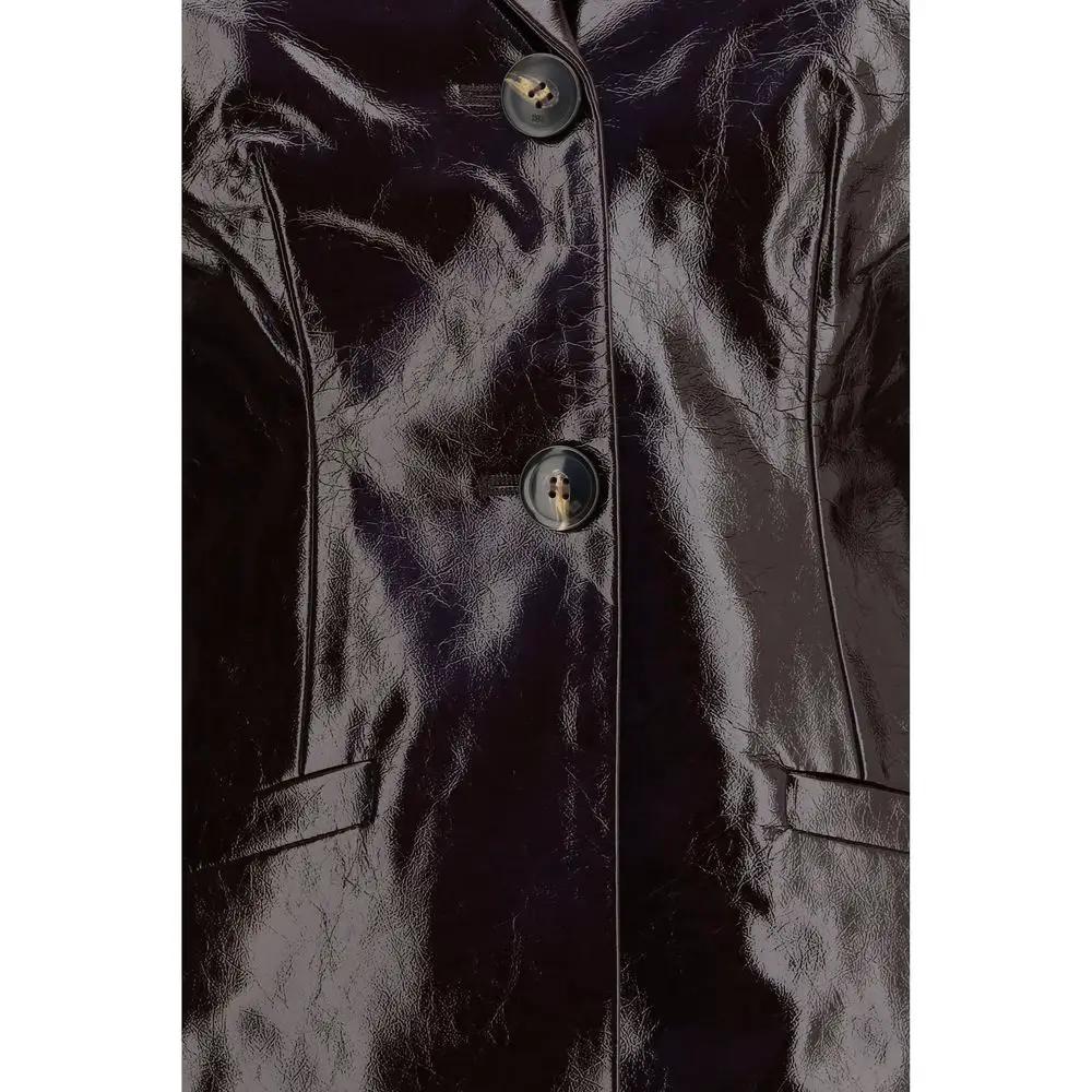 Ganni Ganni Bordeaux Polyethylene Full-Length Jacket