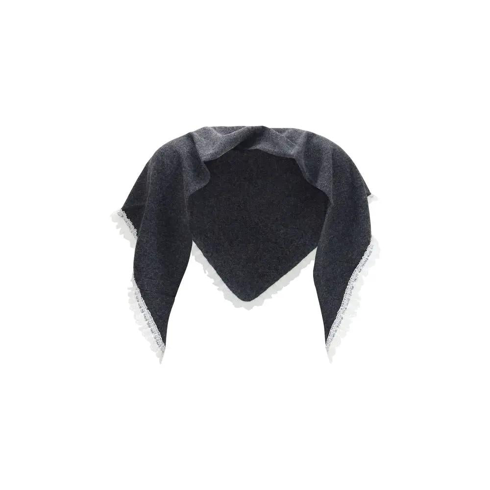 Ganni Ganni Gray Wool Oves Aries Scarf