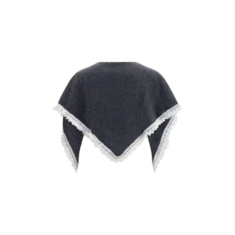 Ganni Ganni Gray Wool Oves Aries Scarf