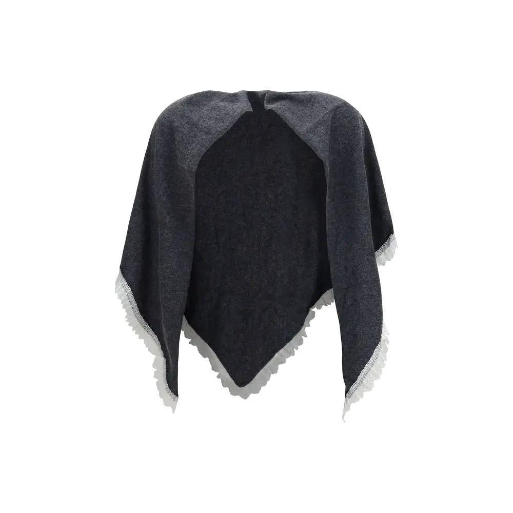 Ganni Ganni Gray Wool Oves Aries Scarf