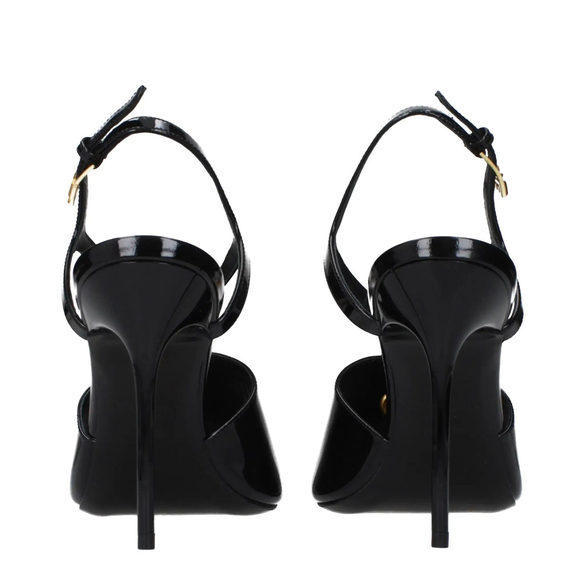 Balmain Balmain Black Leather Stiletto Heel Sandals