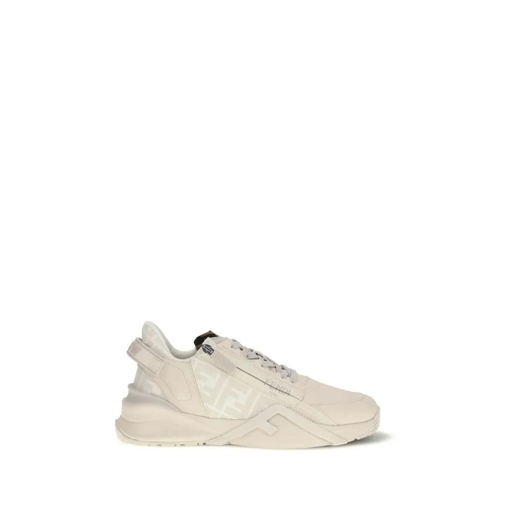 Fendi Fendi Beige Calf Leather Bos Taurus Athletic Sneakers