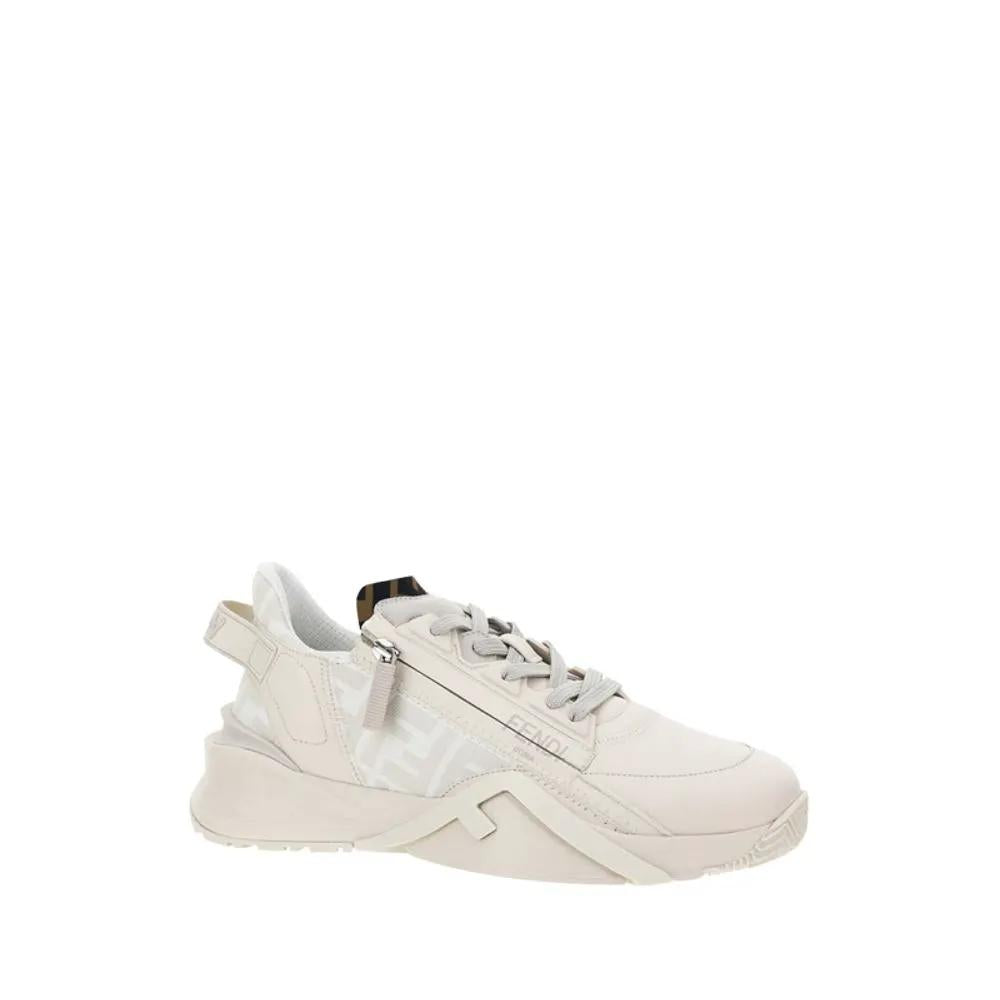 Fendi Fendi Beige Calf Leather Bos Taurus Athletic Sneakers