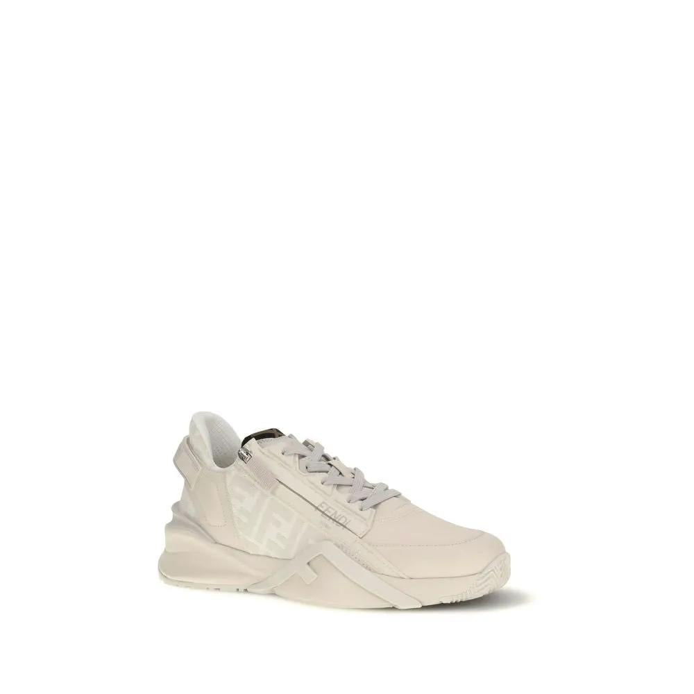 Fendi Fendi Beige Calf Leather Bos Taurus Athletic Sneakers