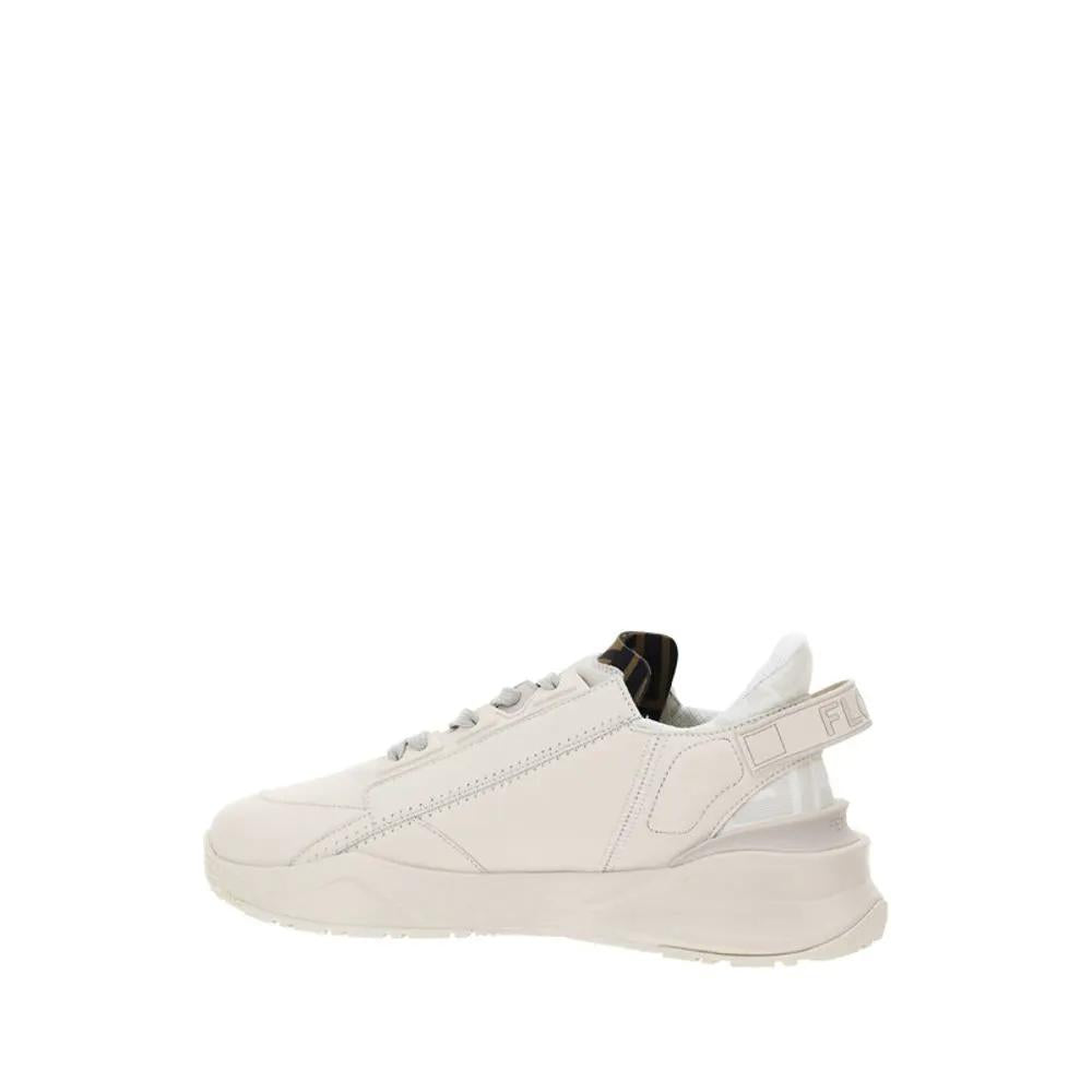 Fendi Fendi Beige Calf Leather Bos Taurus Athletic Sneakers