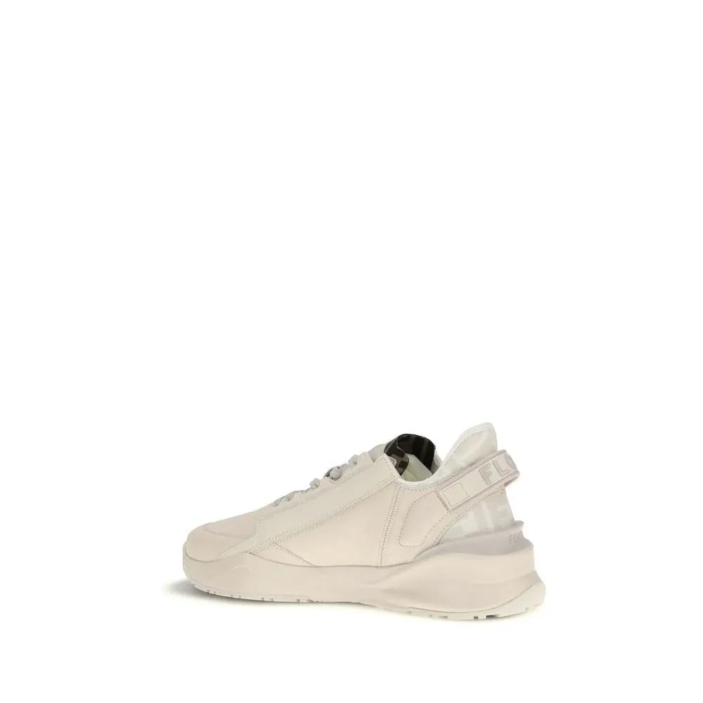 Fendi Fendi Beige Calf Leather Bos Taurus Athletic Sneakers