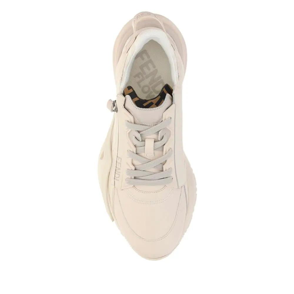 Fendi Fendi Beige Calf Leather Bos Taurus Athletic Sneakers