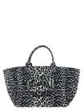 Ganni Ganni Gray Recycled Cotton Tote Bag
