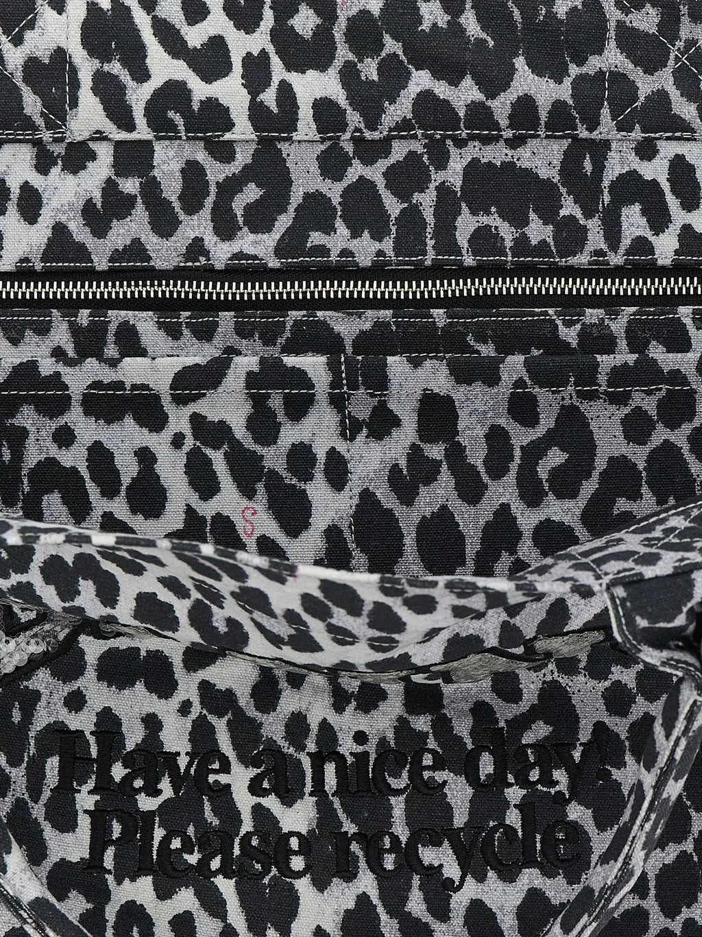 Ganni Ganni Gray Recycled Cotton Tote Bag