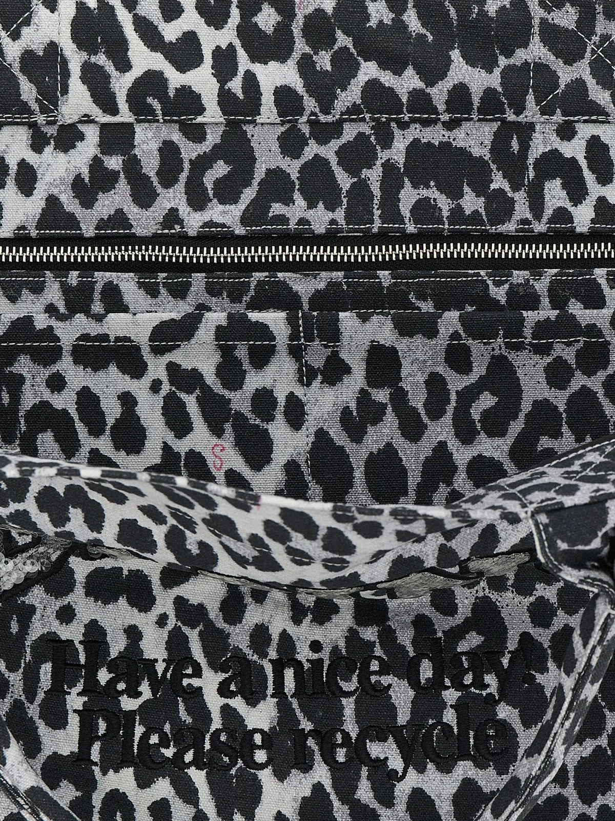Ganni Ganni Gray Recycled Cotton Tote Bag