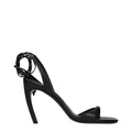 The Attico Black Leather Stiletto Heel Sandals
