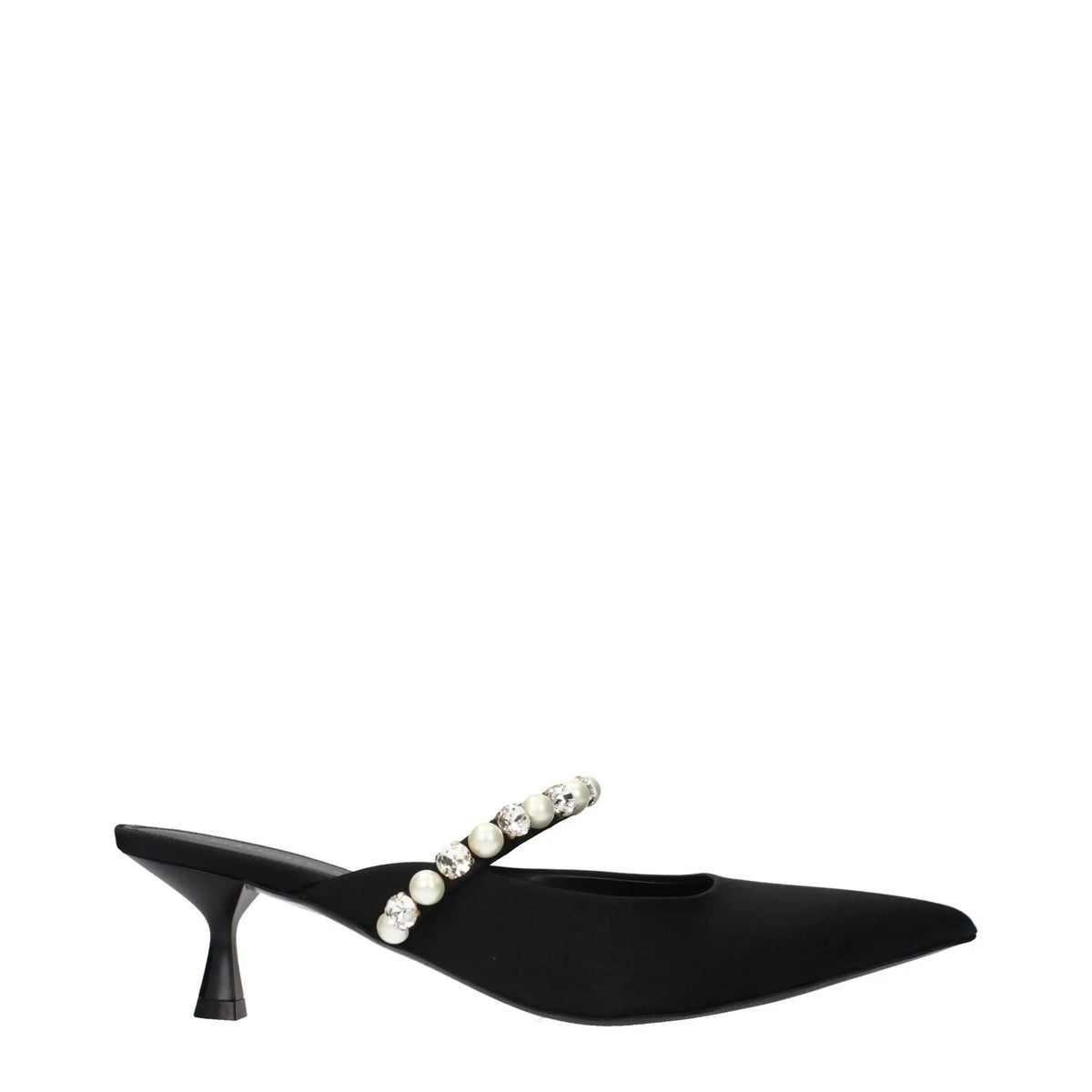Stella McCartney Stella McCartney Black Satin Stiletto Heel Sandals