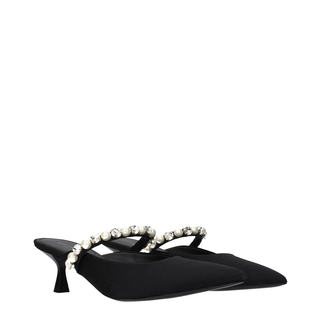Stella McCartney Stella McCartney Black Satin Stiletto Heel Sandals