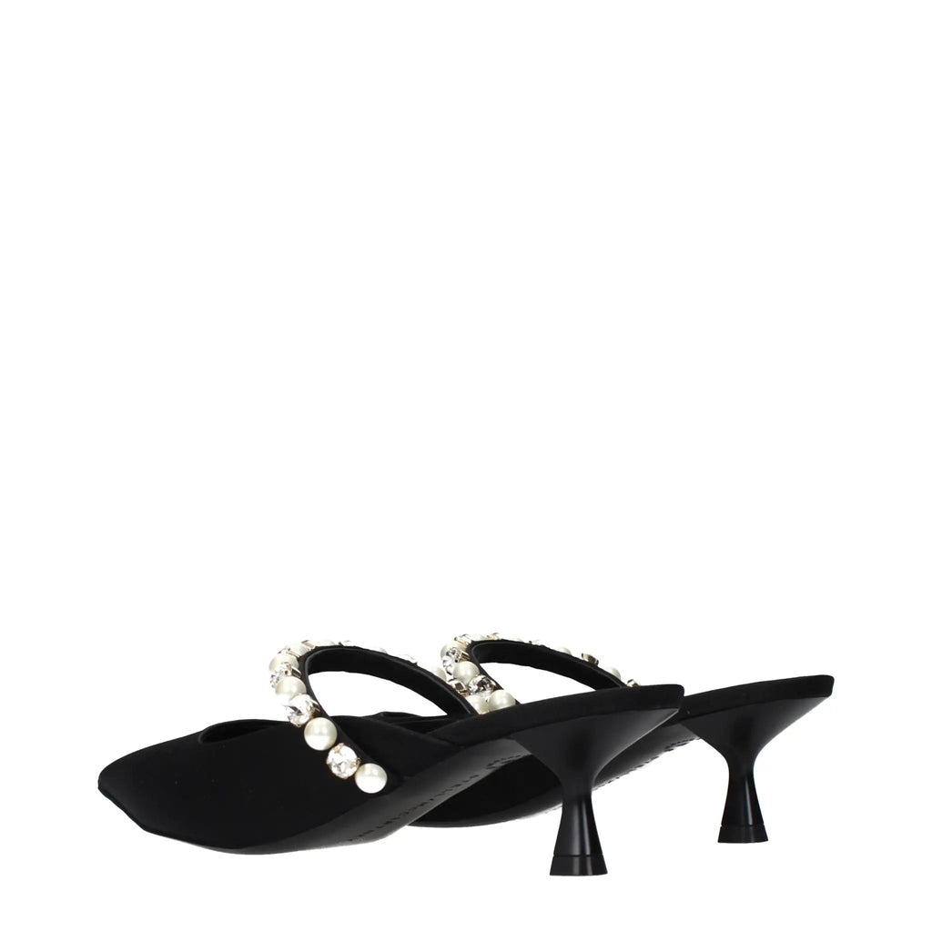 Stella McCartney Stella McCartney Black Satin Stiletto Heel Sandals
